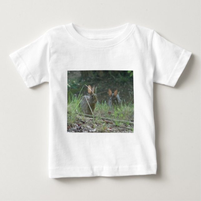 T-shirt Pour Bébé Lapins sauvages Cottontail Est Paire Vêtements Cad (Devant)
