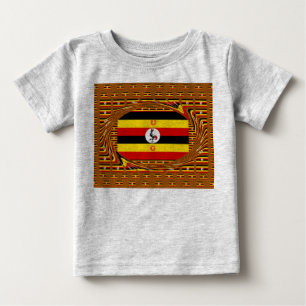 T-shirt Pour Bébé L'Art Vibrant Ouganda Inspiré Du Drapeau