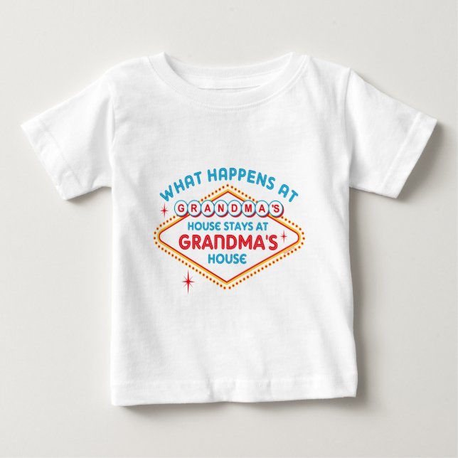 T-shirt Pour Bébé Las Vegas reste à la grand-maman (Devant)