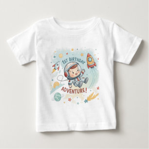 T-shirt Pour Bébé L'astronaute Stars Rocket Planet Garçon 1er Annive