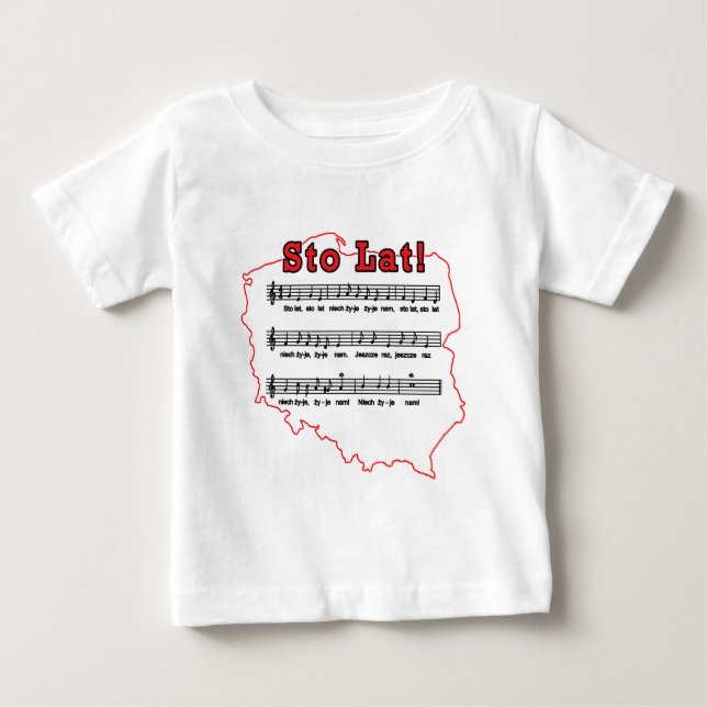 T-shirt Pour Bébé Lat de Sto ! Carte polonaise de chanson (Devant)