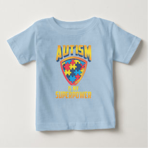T-shirt Pour Bébé L'autisme est ma superpuissance puzzle pièces