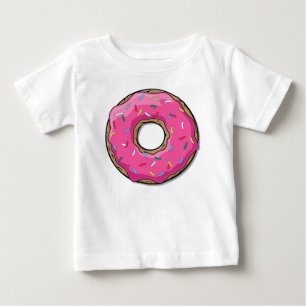 T-shirt Pour Bébé Le beignet rose de bande dessinée avec arrose
