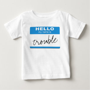 T-shirt Pour Bébé Le bleu "bonjour mon nom est insigne de _"-