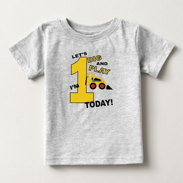 T-shirt Pour Bébé Le bulldozer de construction des chemises de premi (Devant)