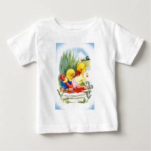 T-shirt Pour Bébé Le canard et le poussin vont nager