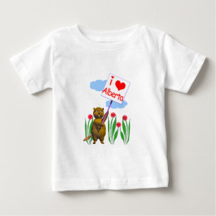 T-shirt Pour Bébé Le castor canadien aime l'Alberta