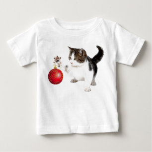 T-shirt Pour Bébé Le chaton décore votre arbre
