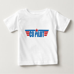 T-shirt Pour Bébé Le co-pilote s'envole l'insigne - aviation