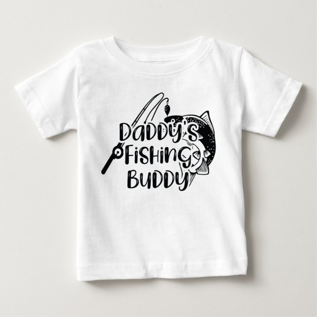 T-shirt Pour Bébé Le copain de pêche de papa (Devant)