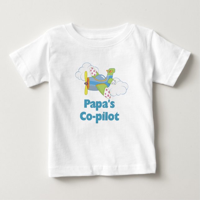 T-shirt Pour Bébé Le copilote de Papa (Devant)