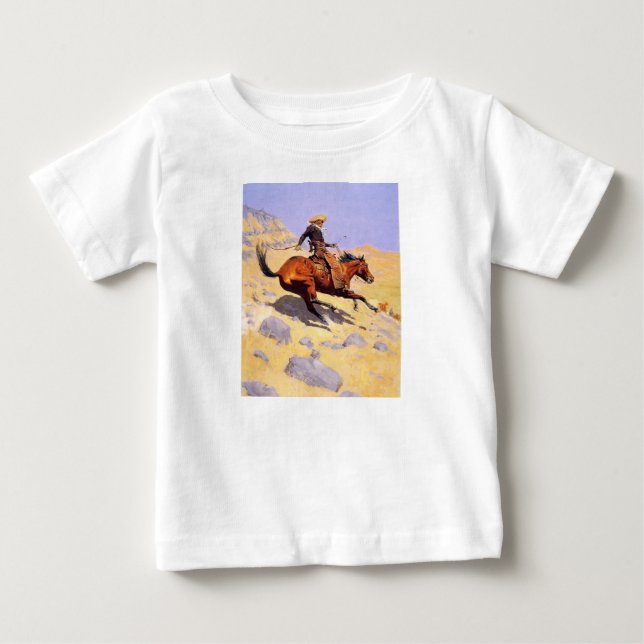 T-shirt Pour Bébé Le Cowboy (par Frederic Remington) (Devant)