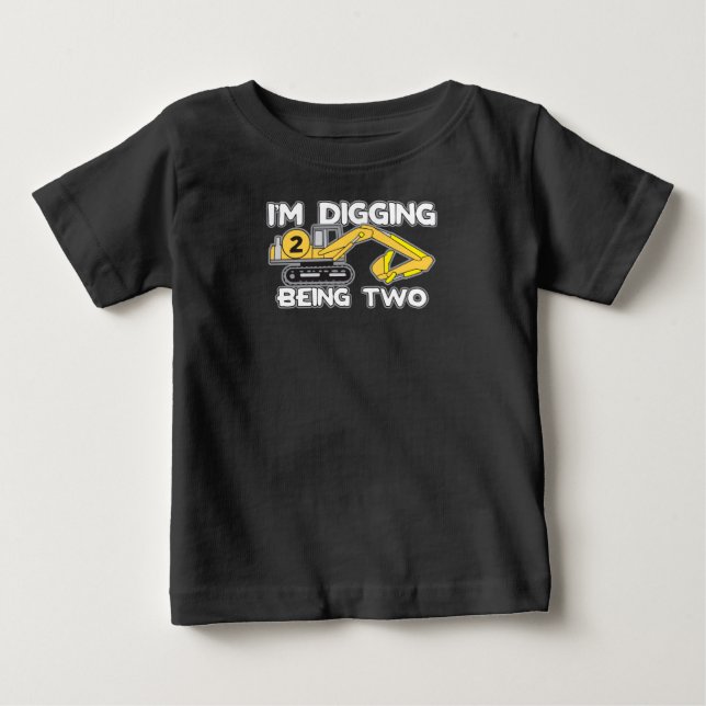 T-shirt Pour Bébé Le deuxième anniversaire de l'enfant Je creuse êtr (Devant)