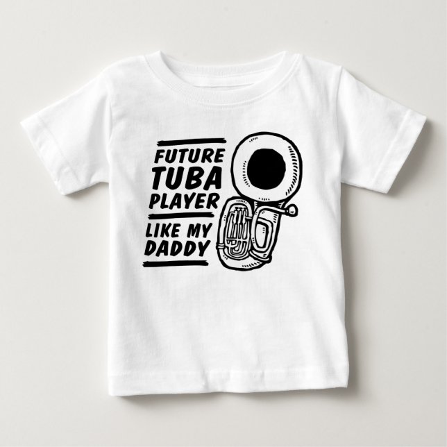 T-shirt Pour Bébé Le futur joueur Tuba comme mon papa (Devant)
