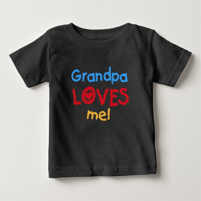 T-shirt Pour Bébé Le grand-papa m'aime (Devant)