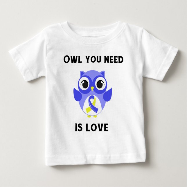 T-shirt Pour Bébé Le hibou que vous avez besoin est amour, (Devant)