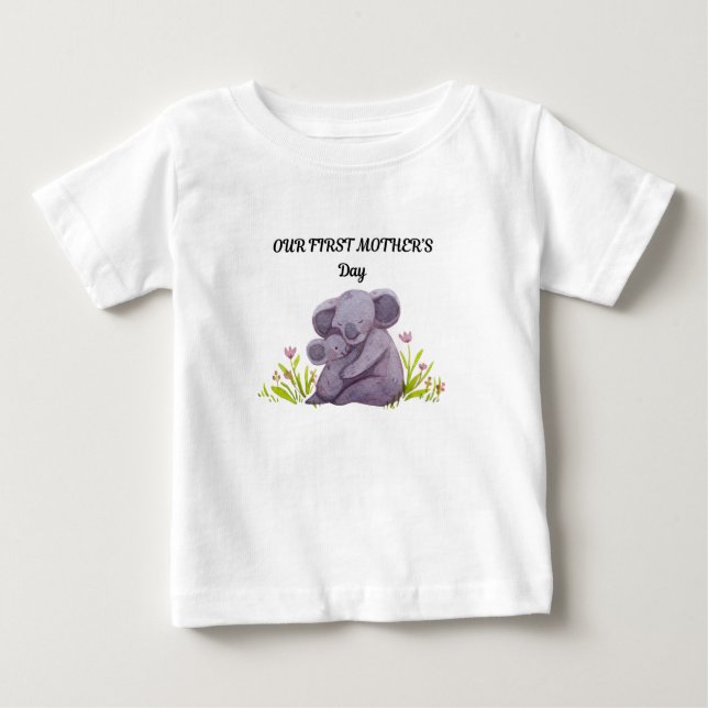 T-shirt Pour Bébé Le jour de ma première mère (Devant)