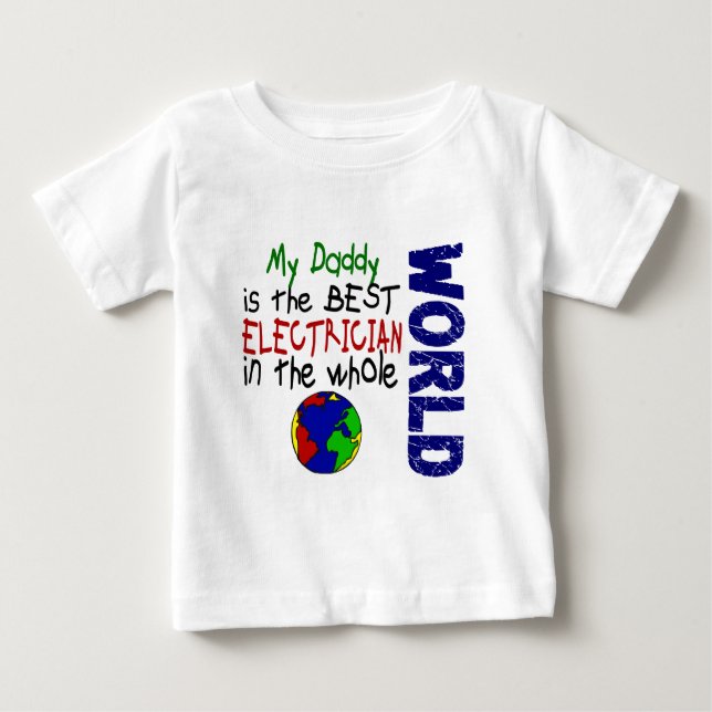 T-shirt Pour Bébé Le meilleur électricien en monde 2 (papa) (Devant)