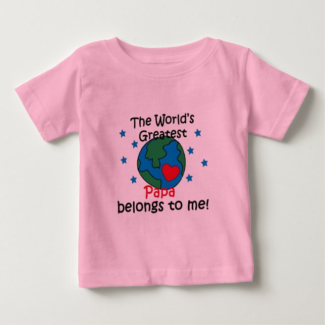 T-shirt Pour Bébé Le meilleur papa appartient à moi (Devant)