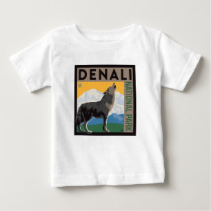 T-shirt Pour Bébé Le Parc national de Denali   Howling Wolf