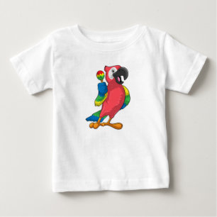 T-shirt Pour Bébé Le perroquet à la musique avec Maracas