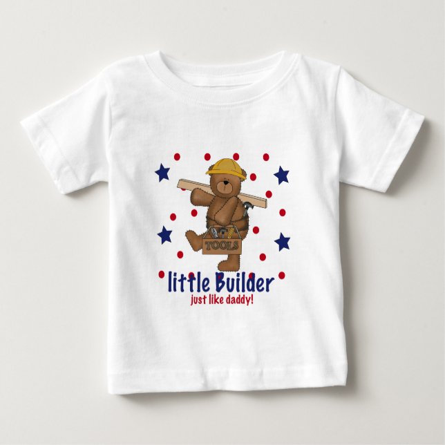 T-shirt Pour Bébé Le petit constructeur aiment le papa (Devant)