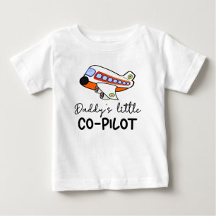 T-shirt Pour Bébé Le petit copilote de papa   Mélange pilote future