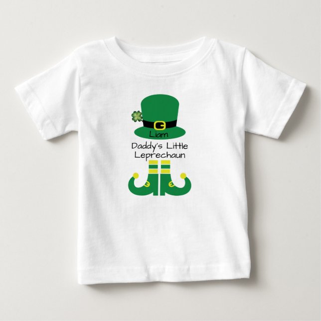 T-shirt Pour Bébé Le petit Leprechaun de papa personnalisé (Devant)