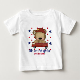 T-shirt Pour Bébé Le petit sapeur-pompier aiment juste le papa