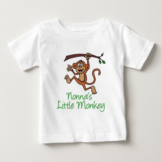 T-shirt Pour Bébé Le petit singe de Nonna (Devant)