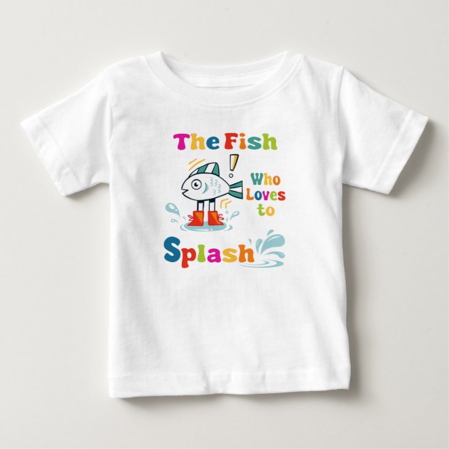 T-shirt Pour Bébé Le poisson qui aime faire des éclaboussures (Devant)