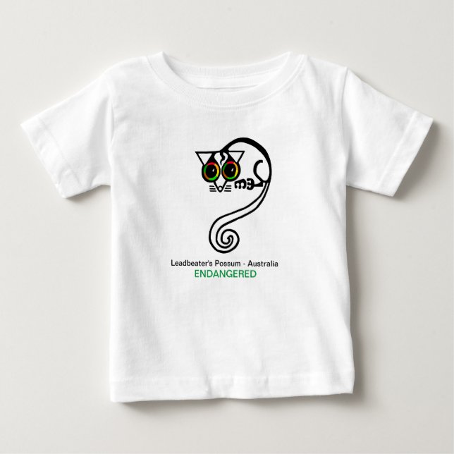 T-shirt Pour Bébé Le POSSUME de Leadbeater - Australie - Faune - Nat (Devant)