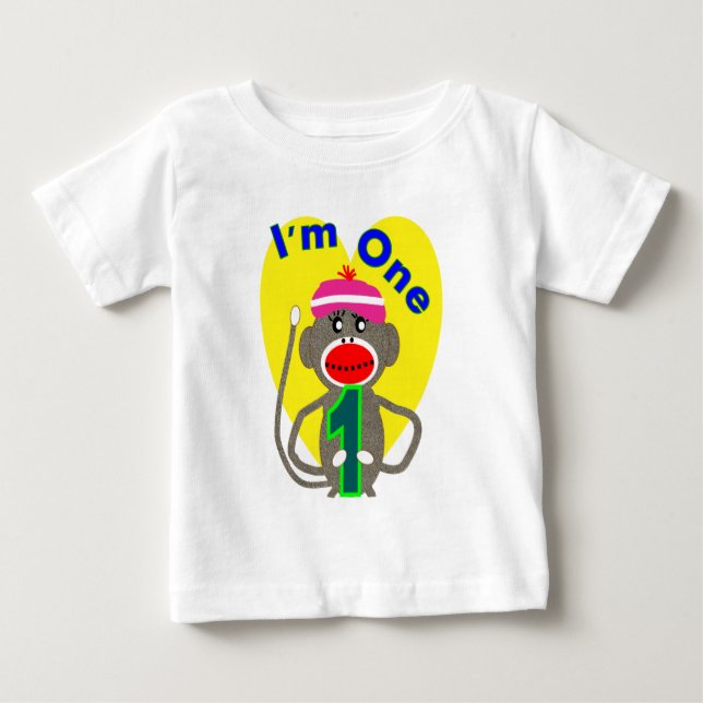 T-shirt Pour Bébé Le premier anniversaire de bébé "je suis une" (Devant)