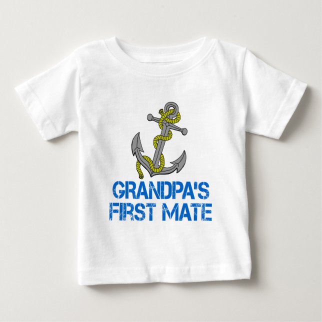 T-shirt Pour Bébé Le premier compagnon du grand-papa (Devant)