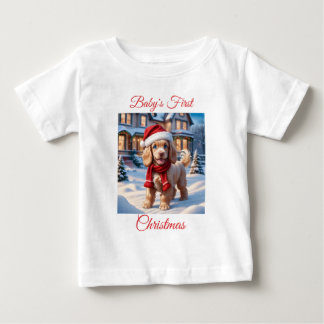T-shirt Pour Bébé Le premier Noël de bébé Cocker Spaniel