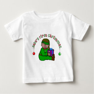 T-shirt Pour Bébé Le premier Noël de bébé Elfe bébé (AA2)