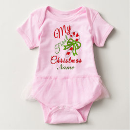 T-shirt Pour Bébé "Le premier Noël du bébé" TUTU BODYSUIT
