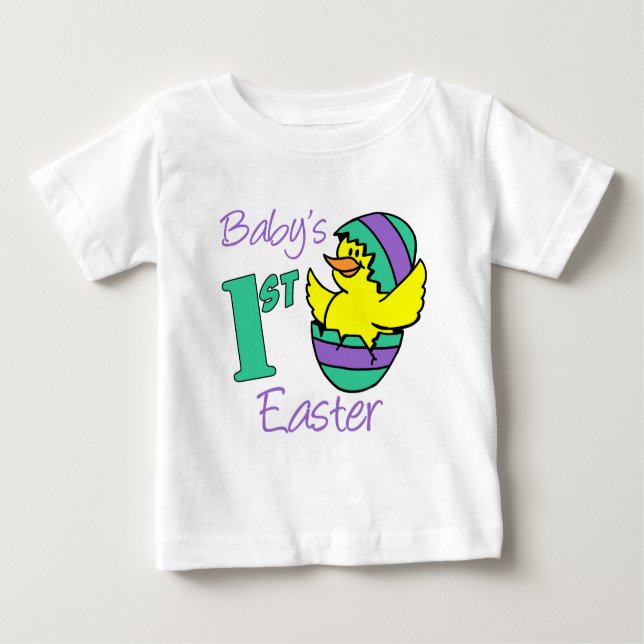 T-shirt Pour Bébé Le premier oeuf d'éclosion de Pâques du bébé (Devant)