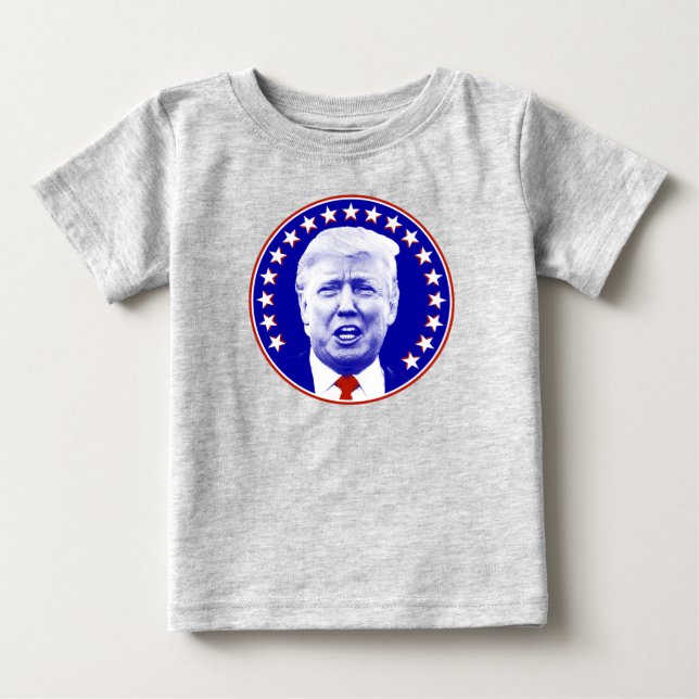 T-shirt Pour Bébé Le président Donald Trump en bleu (Devant)