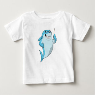 T-shirt Pour Bébé Le requin comme enseignant avec pointeur