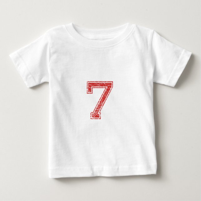 T-shirt Pour Bébé Le rouge folâtre Jerzee le numéro 7 (Devant)