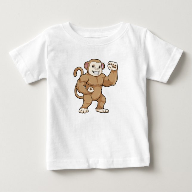 T-shirt Pour Bébé Le singe comme culturiste au Bodybuilding (Devant)