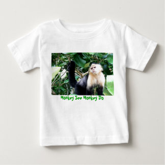 T-shirt Pour Bébé Le singe voient le singe faire