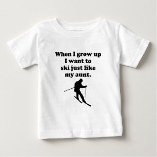 T-shirt Pour Bébé Le ski aiment ma tante
