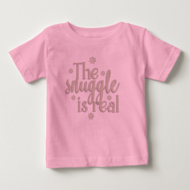 T-shirt Pour Bébé Le Snuggle est Véritable costume (Devant)
