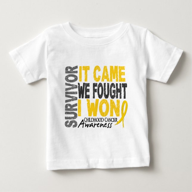 T-shirt Pour Bébé Le survivant de Cancer d'enfance qu'il est venu (Devant)