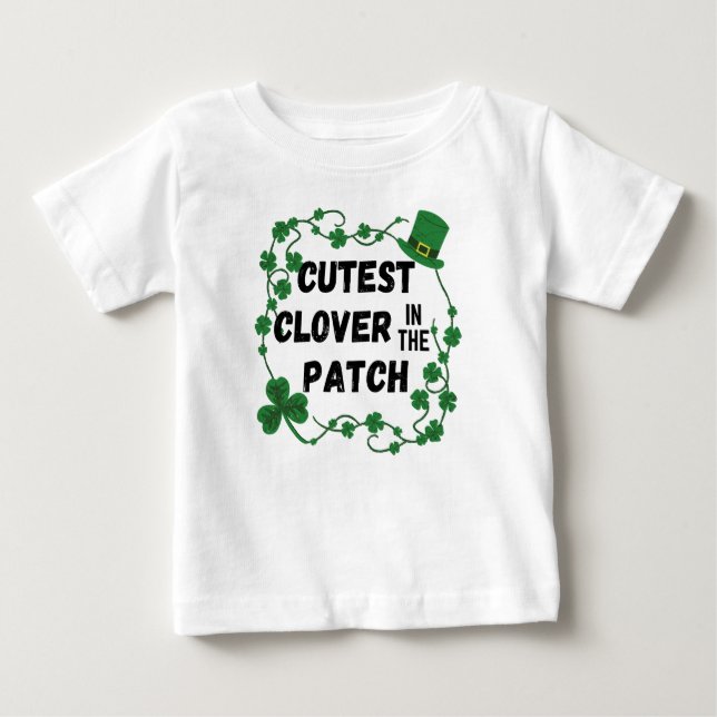 T-shirt Pour Bébé Le trèfle coupé dans le Patch St. Patrick's Day (Devant)