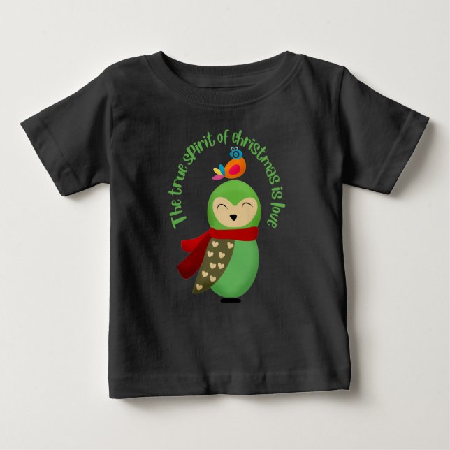 T-SHIRT POUR BÉBÉ LE VÉRITABLE ESPRIT DE NOËL EST L'AMOUR (Devant)