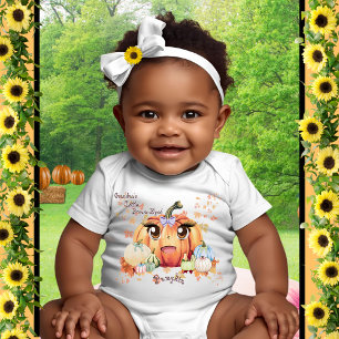 T-shirt Pour Bébé Le visage de l'animal souriant de la Citrouille Br