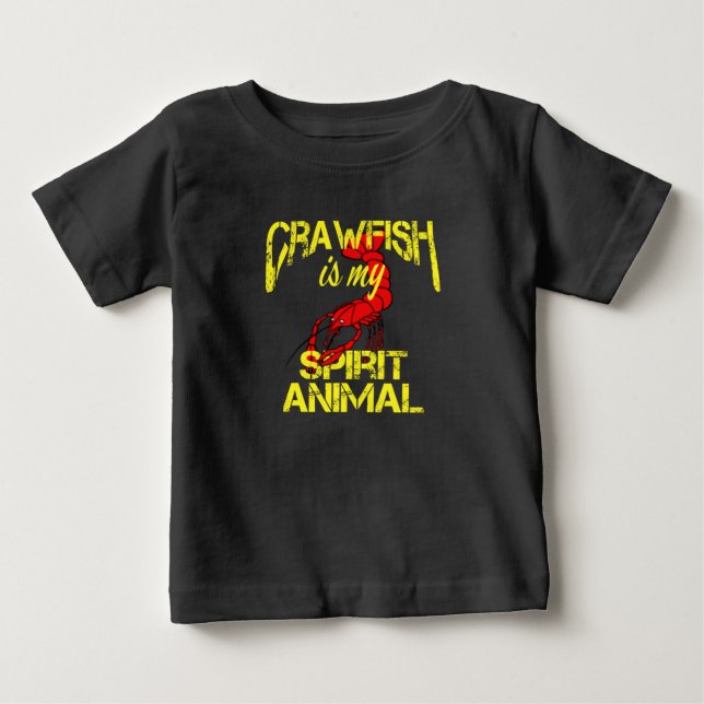 T-shirt Pour Bébé L'écrevisse drôle est mon esprit Louisiane animale (Devant)
